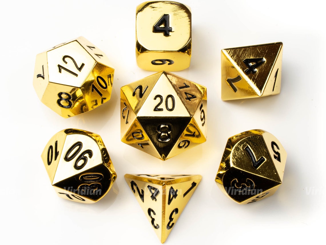 Gierigheid Deluxe Shiny Gold Metal Dice Set 7 Kerkers en | Etsy