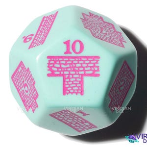 Dungeon Layout Generator Die: Improvised Maps, RPG Blueprint Dice (30mm) | Giant D12 (1) Laser Beach