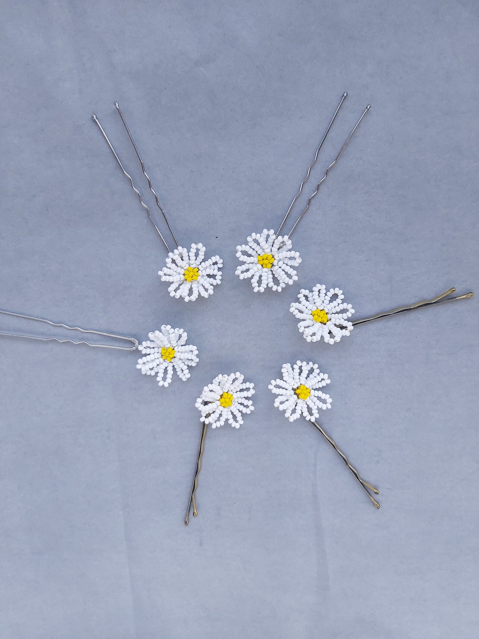 Daisies hair pins Daisy wedding hair accessories Bridal hair Etsy