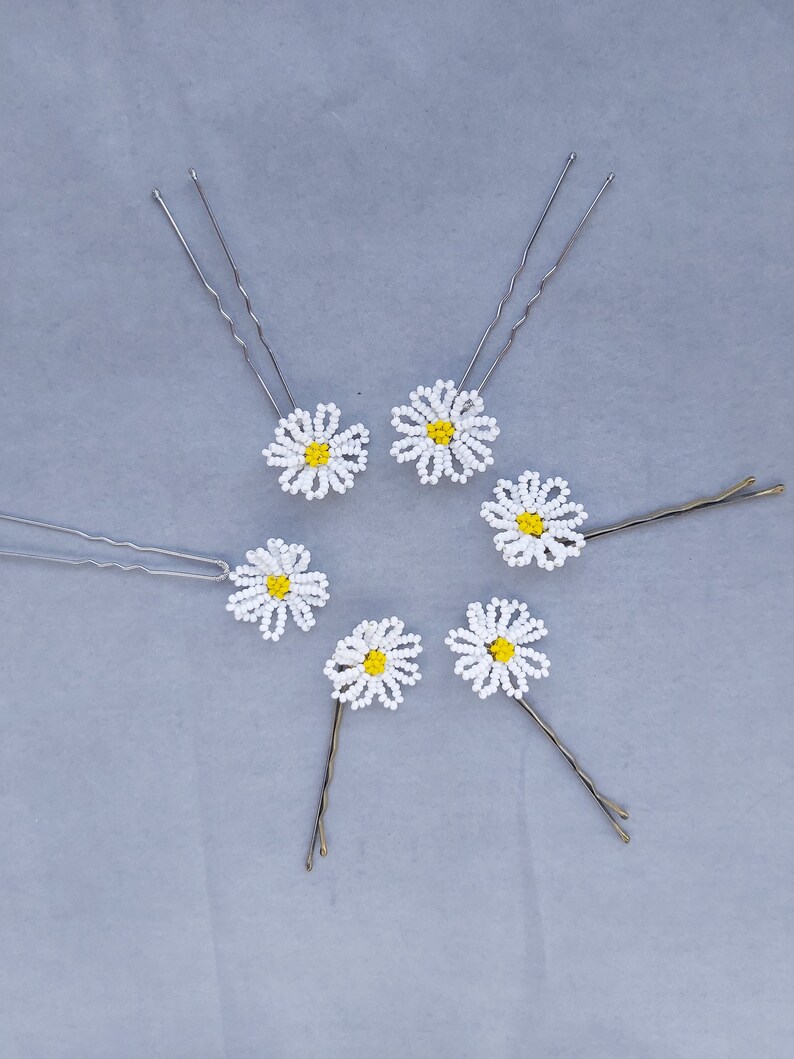 Daisies hair pins Daisy wedding hair accessories Bridal hair Etsy