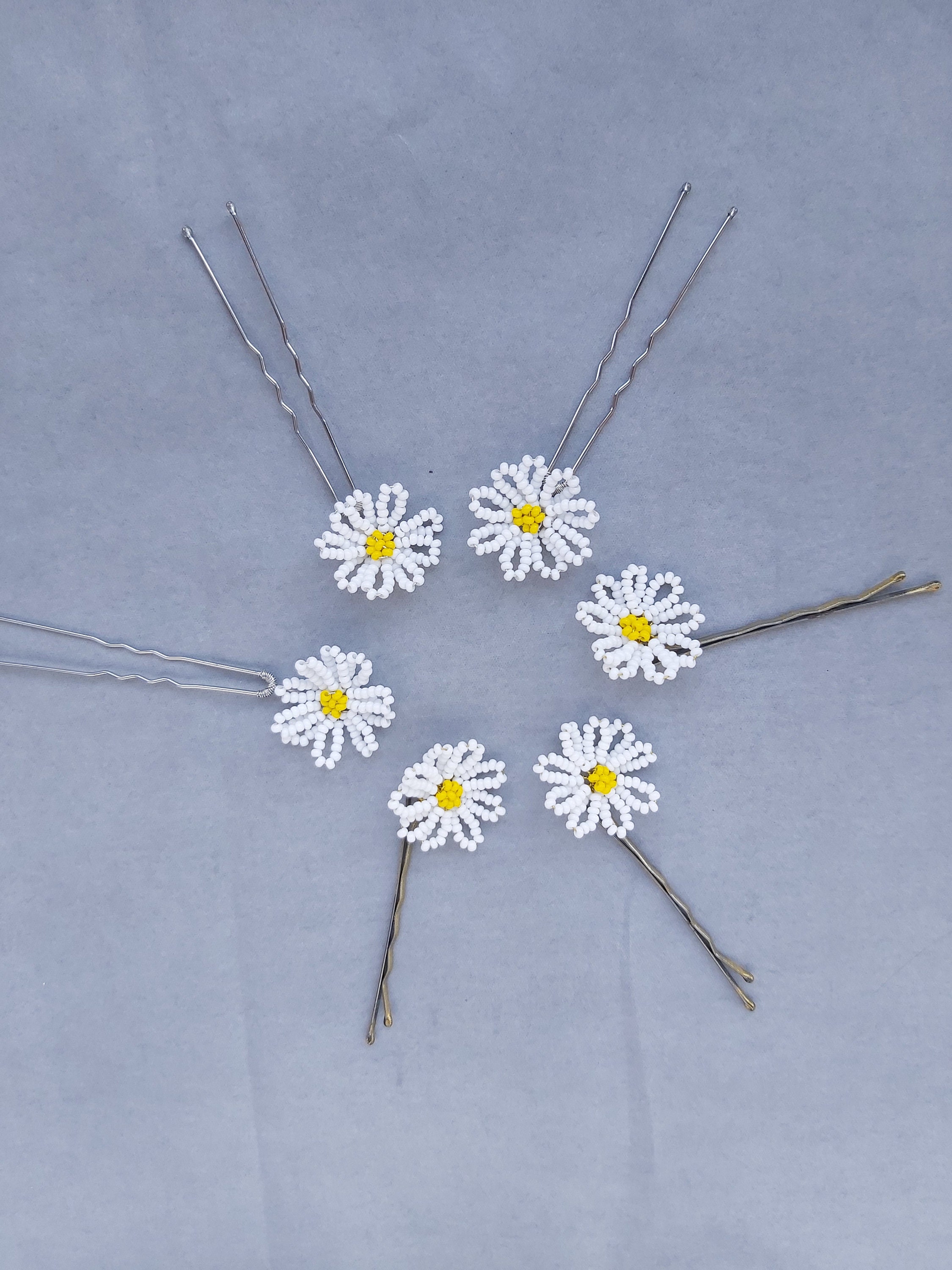 Daisies hair pins Daisy wedding hair accessories Bridal hair Etsy