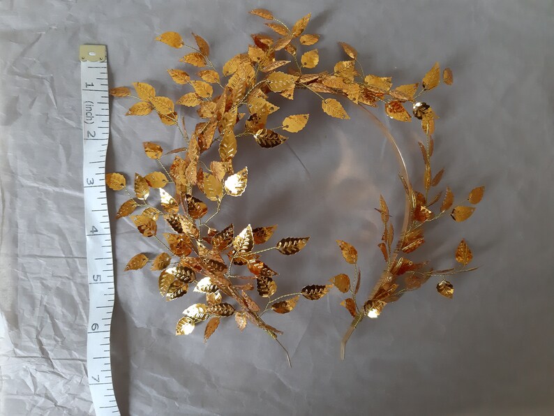Wedding Crown Gold Leaf Crown Autumn Bridal Tiara Elven Etsy