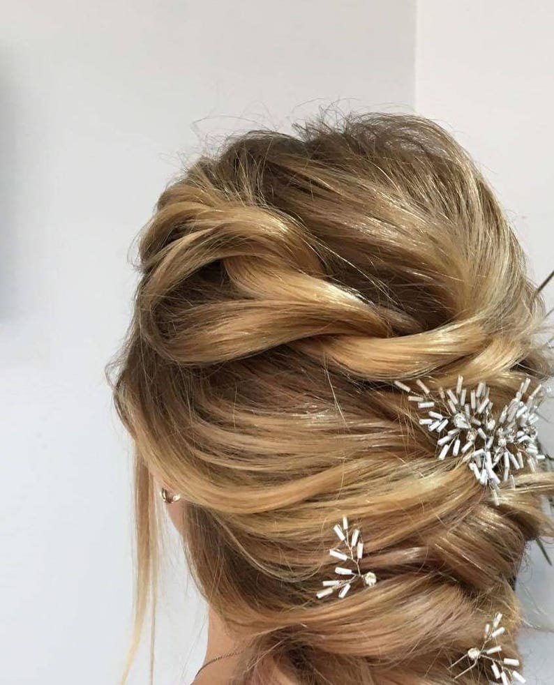 Bride hair piece Bridesmaid hair accessories Wedding hair piece Thistle hair piece
