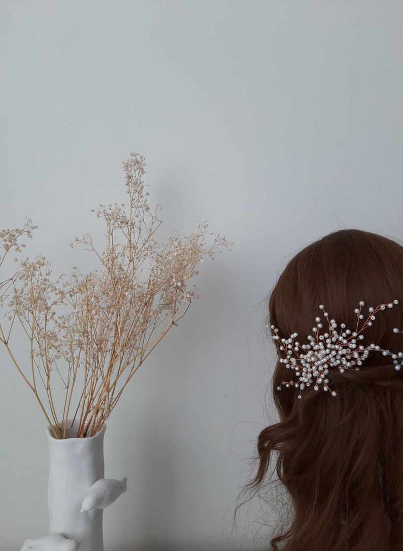 Wedding hair piece Babys breath hair pin Gypsophila hair comb Etsy
