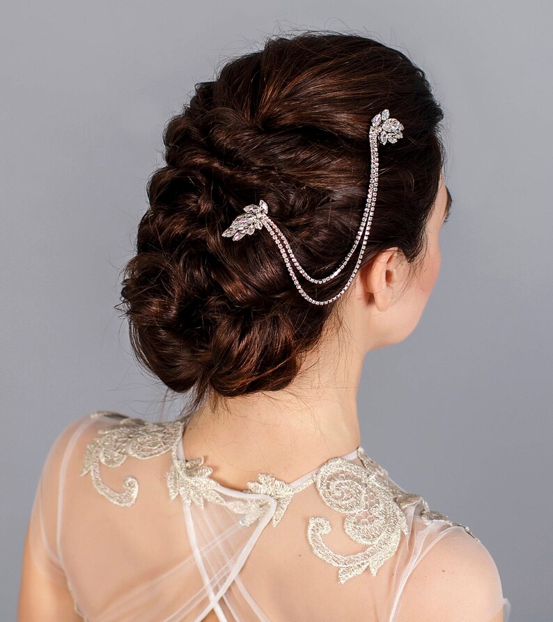 Bridal hair accessories Hair chain wedding headpiece Bridal Etsy