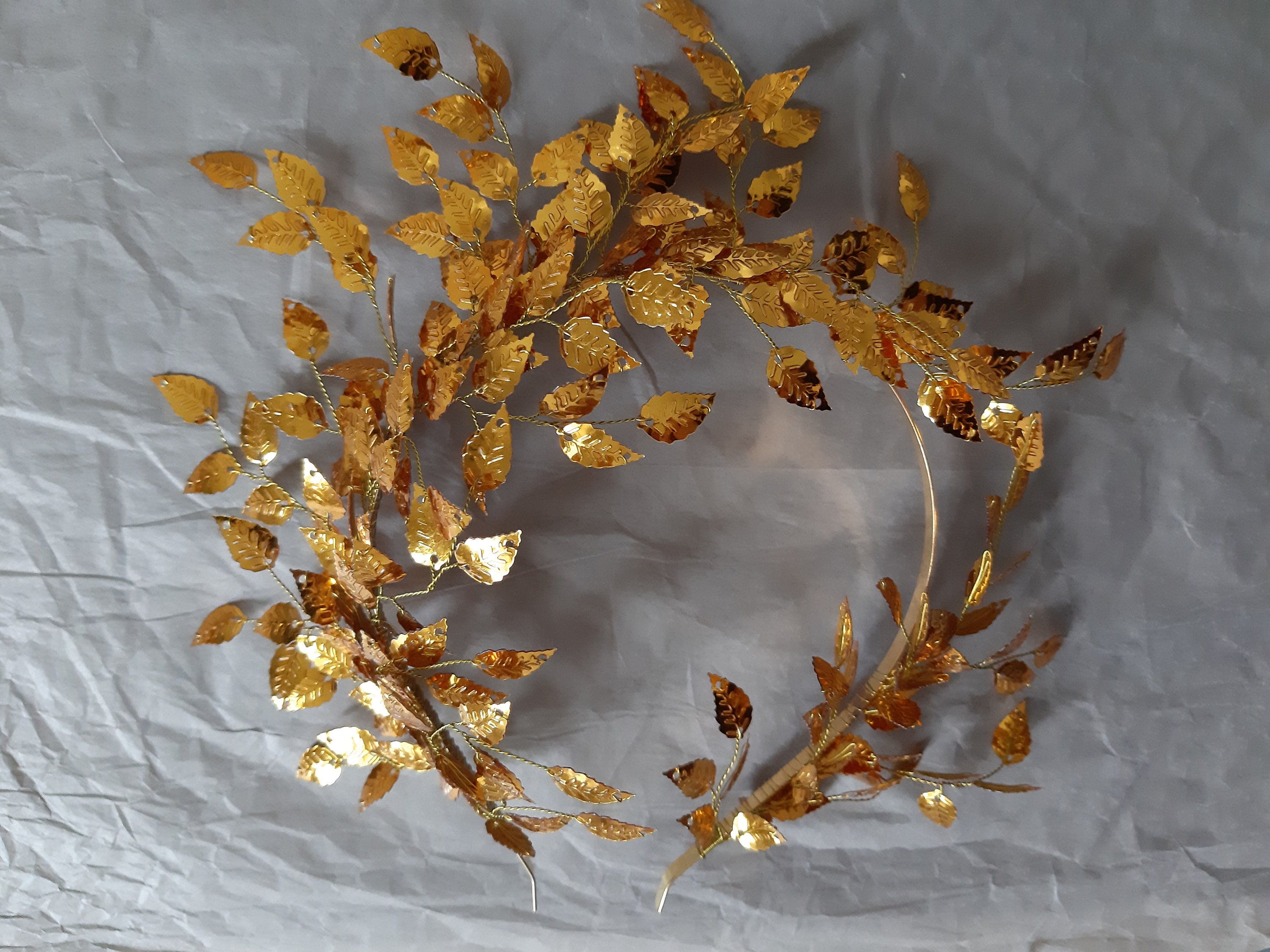 Wedding crown Gold leaf crown Autumn bridal tiara Elven crown Etsy