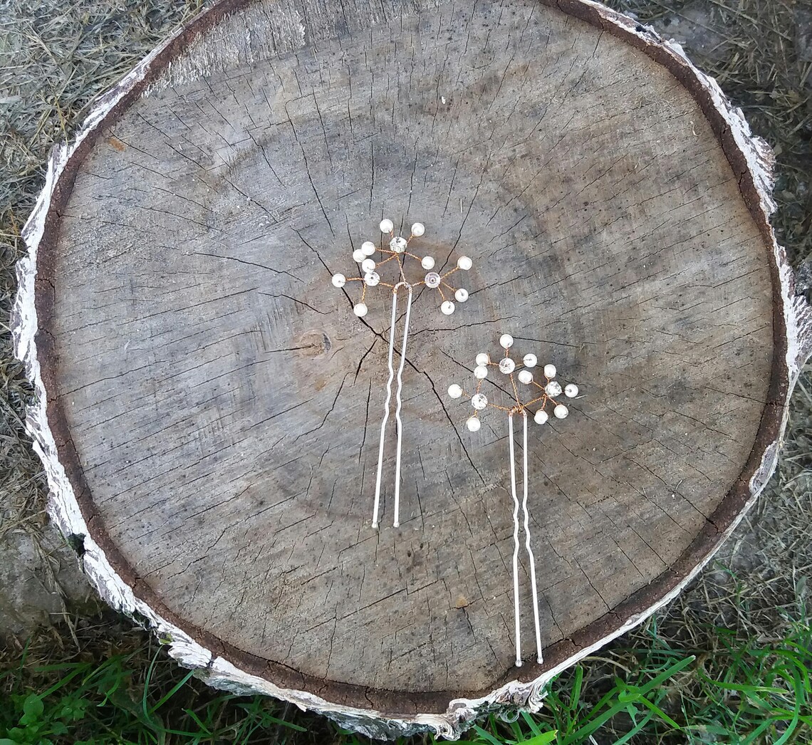 Gypsophila hair pin Baby breath hair accessories Wedding baby Etsy