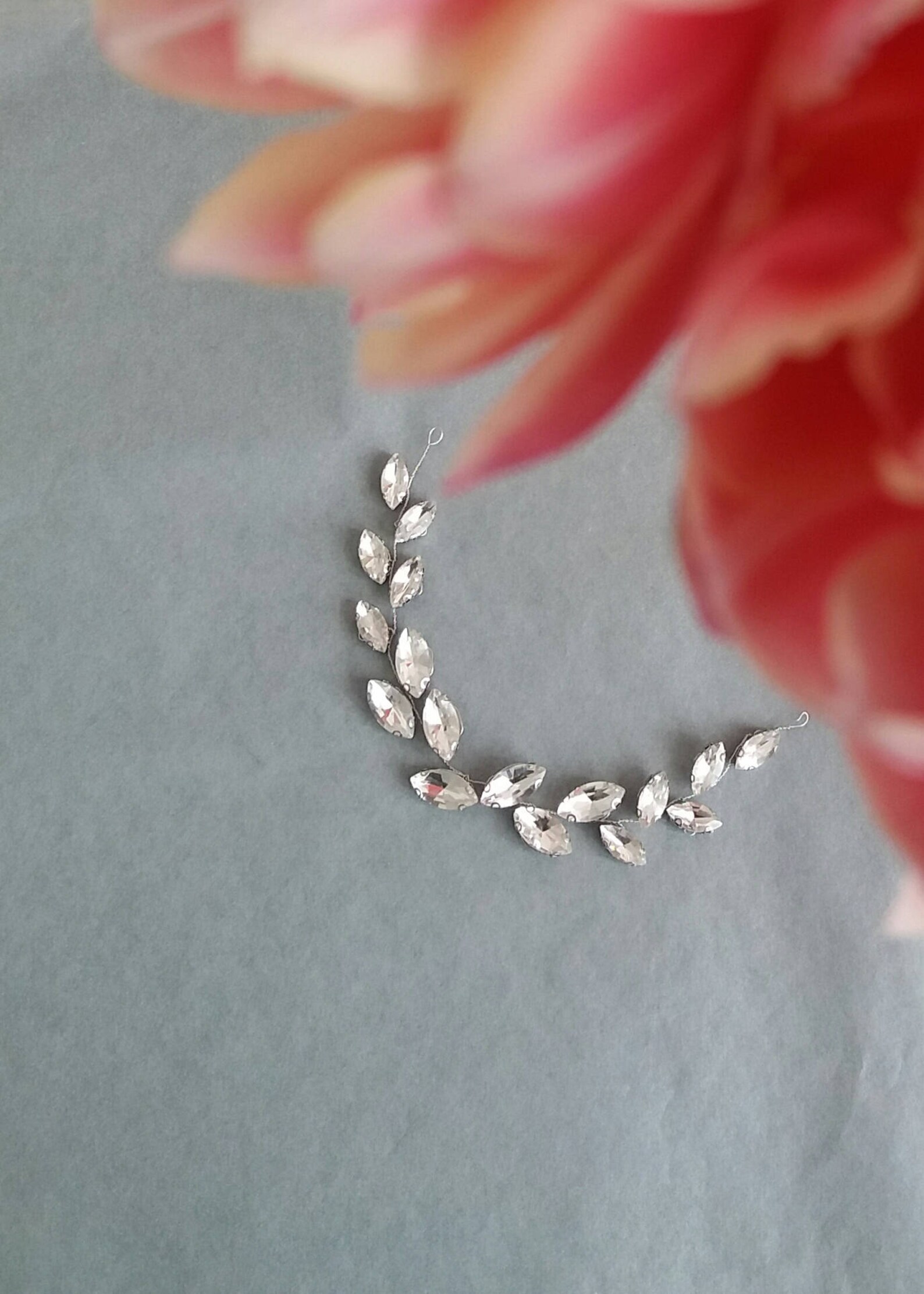 Leaf Hair Comb Silver Bride Headpiece Wedding Hair Accessories Etsy