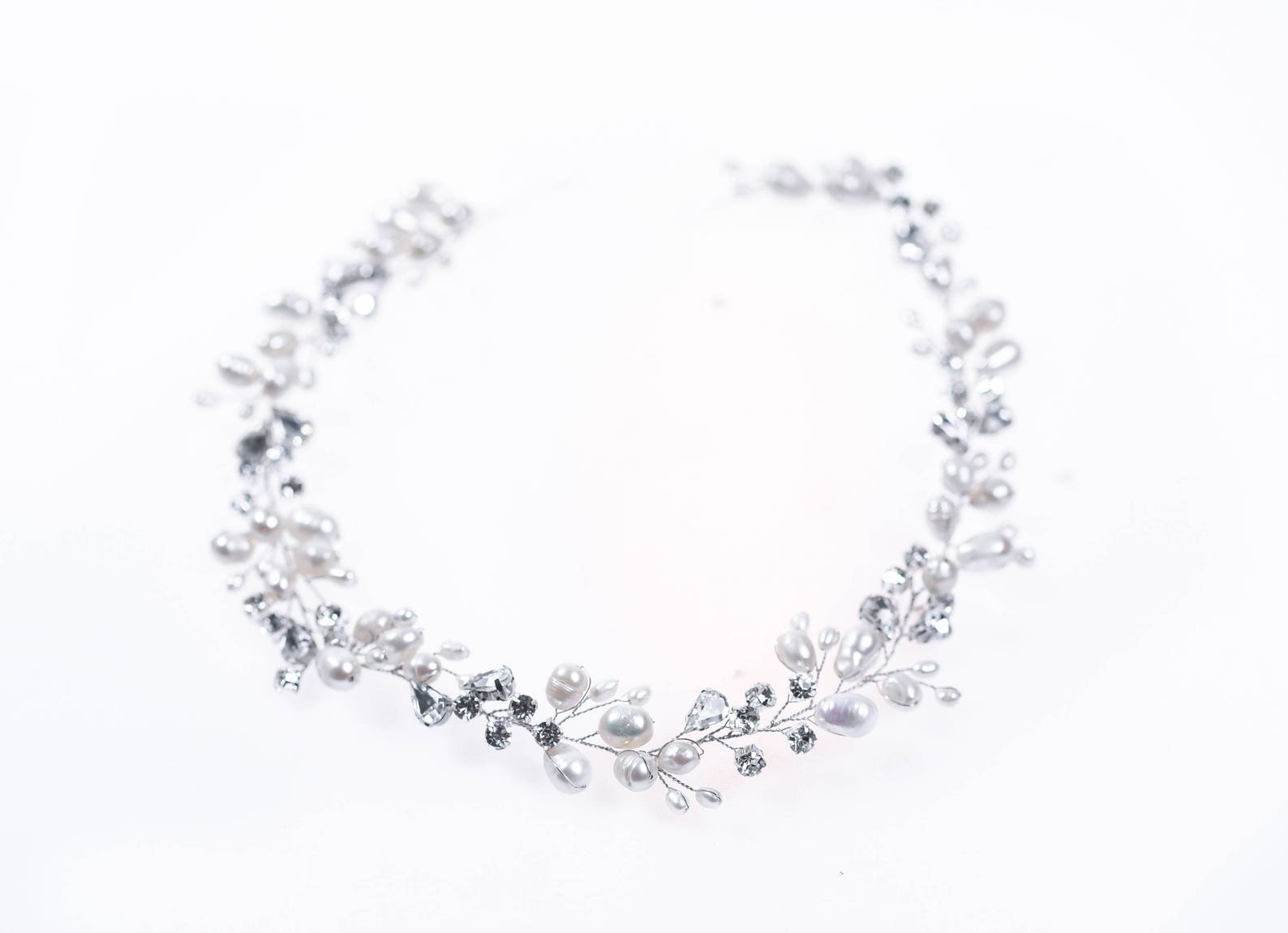 Ocean hair vine Bridal hair piece Freshwater pearl hair vine Etsy