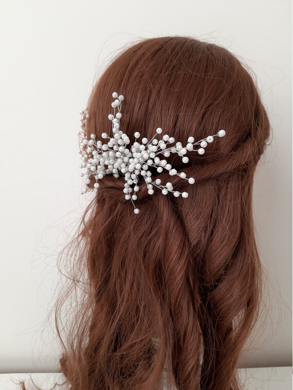 Wedding Hair Piece Babys Breath Hair Piece Bride Babys Breath Etsy