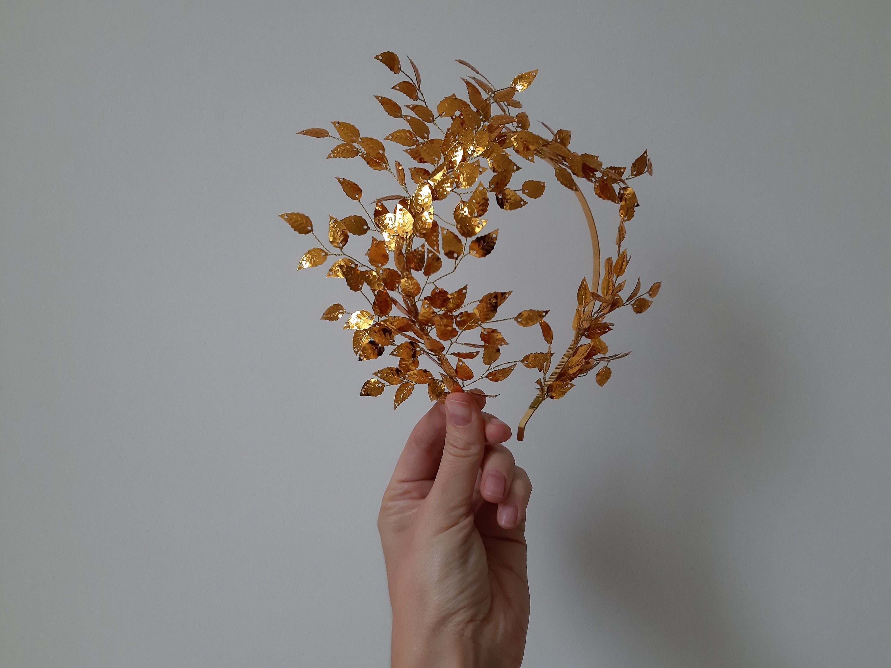 Wedding crown Gold leaf crown Autumn bridal tiara Elven crown Etsy