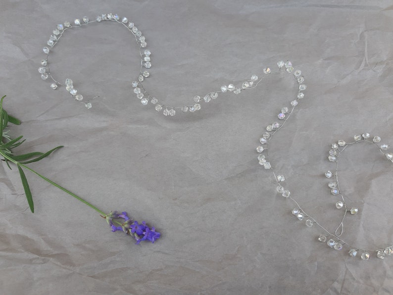 Bridal hair vine Classic blue Wedding hair piece Thin hair jewelry Prom hair Modern bride Wife gift Elegant bridesmaid