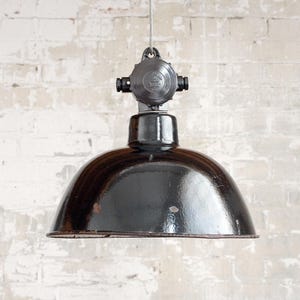 EMATRE-S VITA Vintage Enamel Industrial / Factory Lamp with Signs of Use  Ø 38 cm / 3.3 in Black