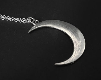 Lange Große Celestial Crescent Moon 75cm Edelstahl Kette Halskette - Hexe, Pagan, Goth, Gothic, Space, Lunar, Wiccan, Astrology, Mystic