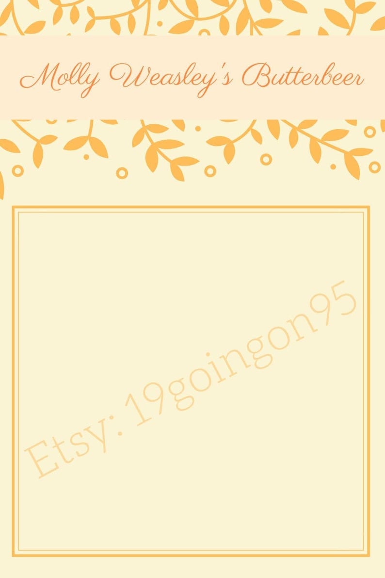 Butterbeer Recipe printable Pdf - Etsy