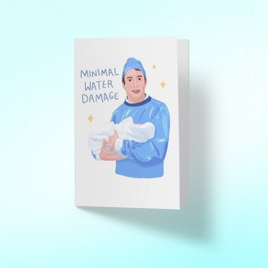 Minimal Water Damage Card Peep Show Baby Shower