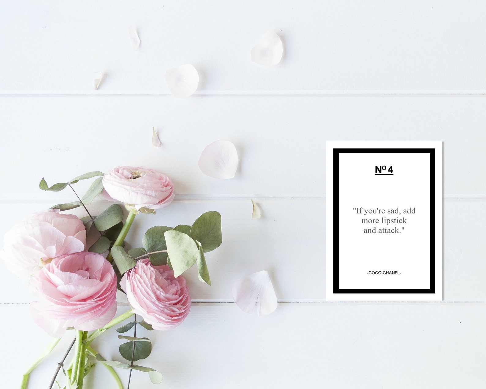 Coco Chanel citaat wenskaart perfect voor de mode bewuste