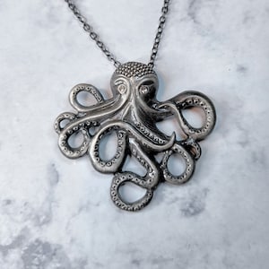 Large Octopus Pendant Necklace - Cute & Unique Ocean Sea Jewelry Gift