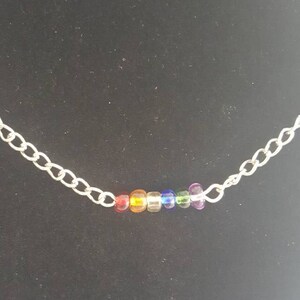 Minimalist rainbow beaded necklace