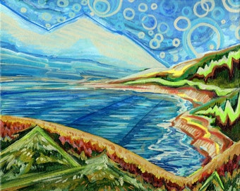 Oregon Coast Acrylic Painting Print