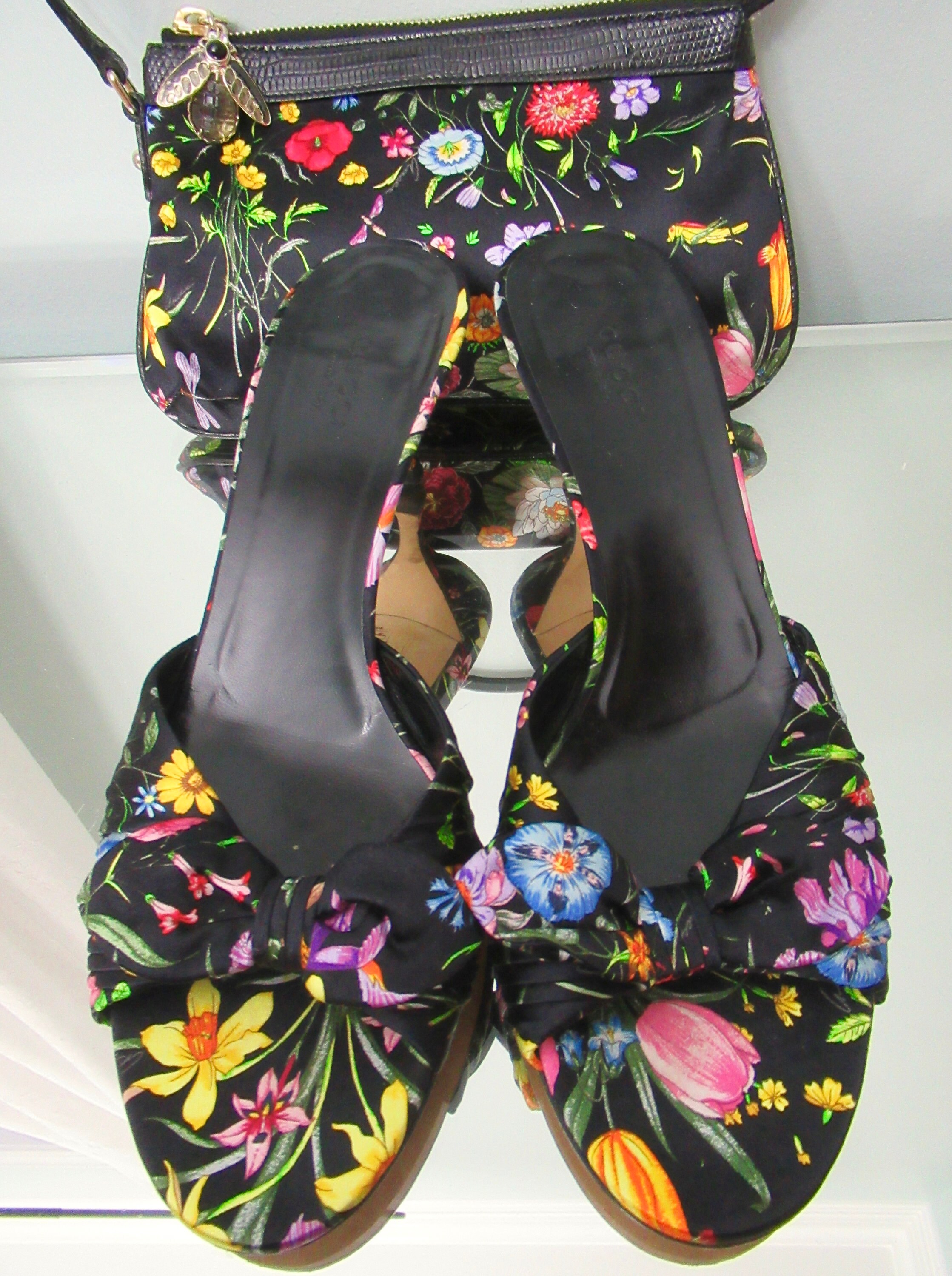 gucci flower heels