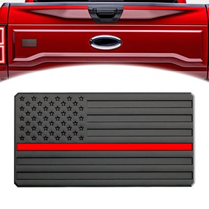 Thin Red Line Firefighter Gifts Flag Emblem Badge Decal Sticker for Jeep Subaru Toyota Ford Chevrolet Truck image 1