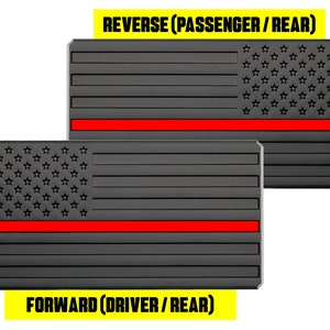 Thin Red Line Firefighter Gifts Flag Emblem Badge Decal Sticker for Jeep Subaru Toyota Ford Chevrolet Truck 2 Pack