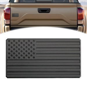Matte Black American Flag Emblem - USA Flag for Vehicle - 5"L x 2.5"W