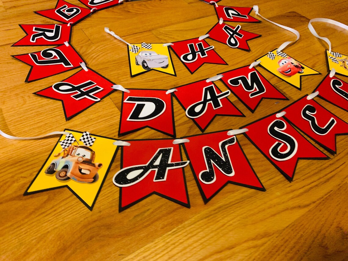 Cars Themed Party Banner. Cars Birthday Decor. Cars Party Etsy
