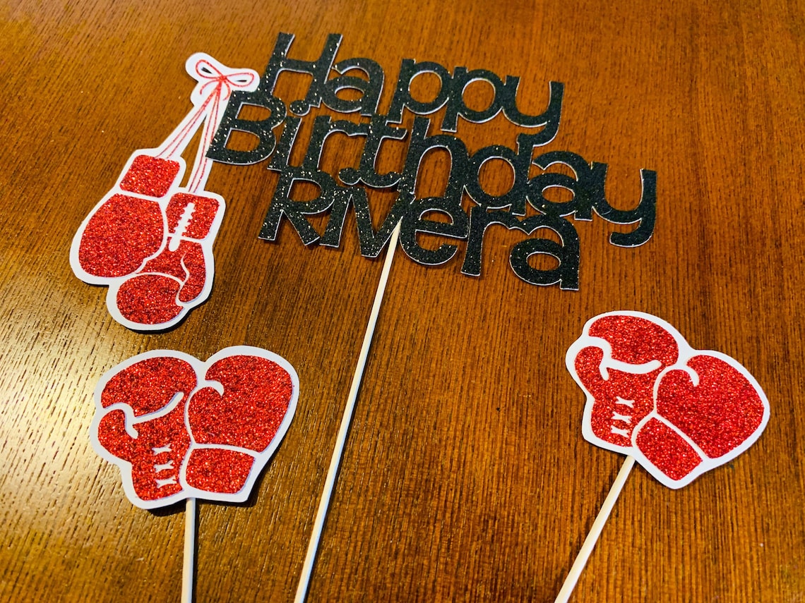 Boxing Cake Topper. Boxing Gloves Cake Topper. Boxing Birthday Etsy
