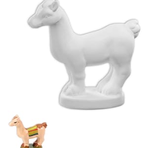 Céramique en biscuit non peinte Céramique de Dolly le lama pour la peinture, peut être utilisée à l&#39;acrylique ou à la glaçure et au feu.
