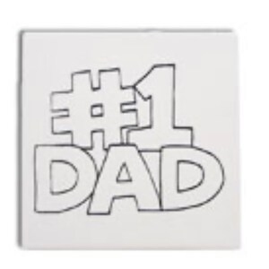 Les carreaux de céramique non peints pour la fête des papas # 1 en céramique pour papa peuvent être peints à l&#39;acrylique.
