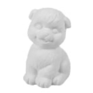 Unpainted bisque Ceramic Penny the Pomeranian figurine ready to paint.