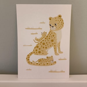 Gepardin Postkarte Grußkarte Geschenkkarte Illustration