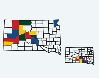 South Dakota County Map Adventure Tracker- South Dakota County Map, RV Decal Map, South Dakota State Map, South Dakota Map