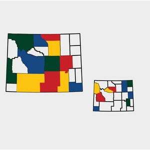 Wyoming County Map Adventure Tracker- Wyoming County Map, RV Decal Map, Wyoming State Map, Wyoming Map