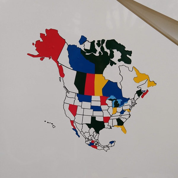 Mini North America Decal Adventure Tracker - US Decal, Canada Decal, Mexico Decal, Motorcycle Decal, Mini Decal, Adventure Tracker