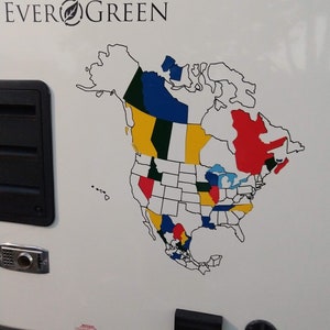 North America Decal Adventure Tracker - US Decal, Canada Decal, Mexico Decal, Camper Decal, Adventure Tracker, North America Map, Camping