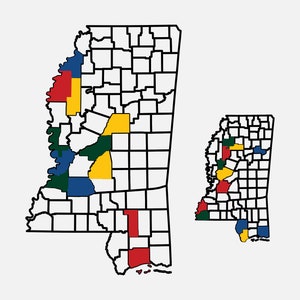 Mississippi County Map Adventure Tracker- Mississippi County Map, RV Decal Map, Mississippi Decal Map, Mississippi Map, Mississippi Camping