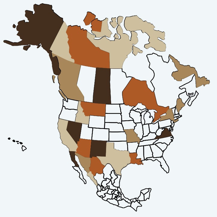 North America Decal Adventure Tracker - US Decal, Canada Decal, Mexico Decal, Camper Decal, Adventure Tracker, North America Map, Camping