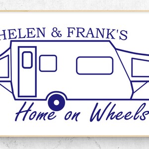 Hybrid Camper Home on Wheels Personalized Decal (6.5" x 3.2")