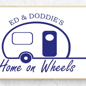 Home on Wheels Personalized Vinyl Decal (6.1&quot; x 4&quot;)