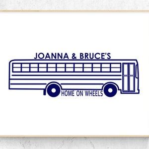 Skoolie Camper personalized Decal (10" x 3"), School bus decal, School bus camper decal, dog nose bus decal, flat nose decal, bus camper