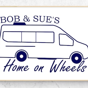 Class B Camper Personalized Home on Wheels Vinyl Decal (6&quot; x 3.7&quot;)