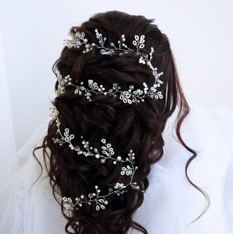Bridal Hair VineWedding hair vineRose gold hair vine Long Etsy