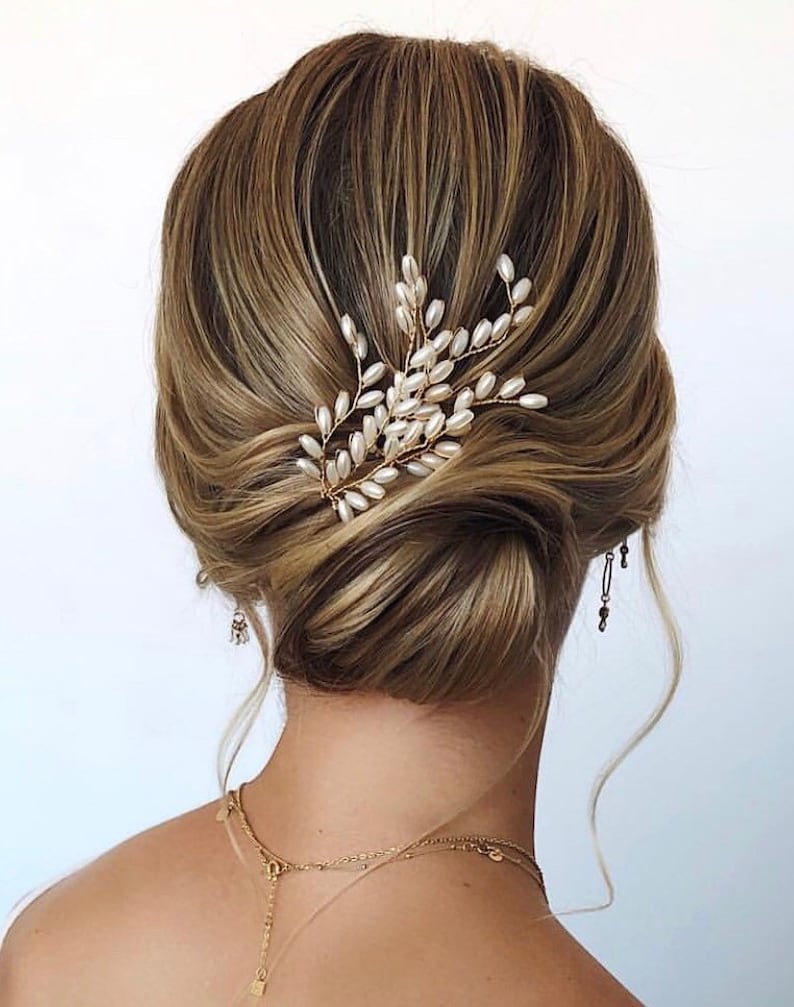 Bridal headpiece Wedding hair piece Bridal hair piece Bridal hair accessories Bridal hair vine Wedding hair pins Gold bridal hair pins