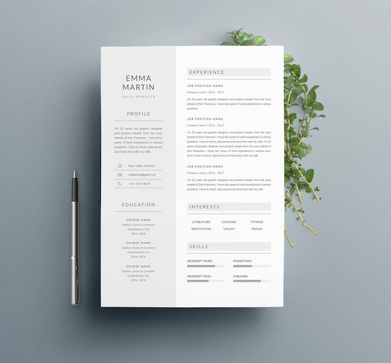 Modern Emma Cv Model Motivatiebrief 4 Pagina 39 S Voor Ms Word Frans Engels Engels Gids Professionele