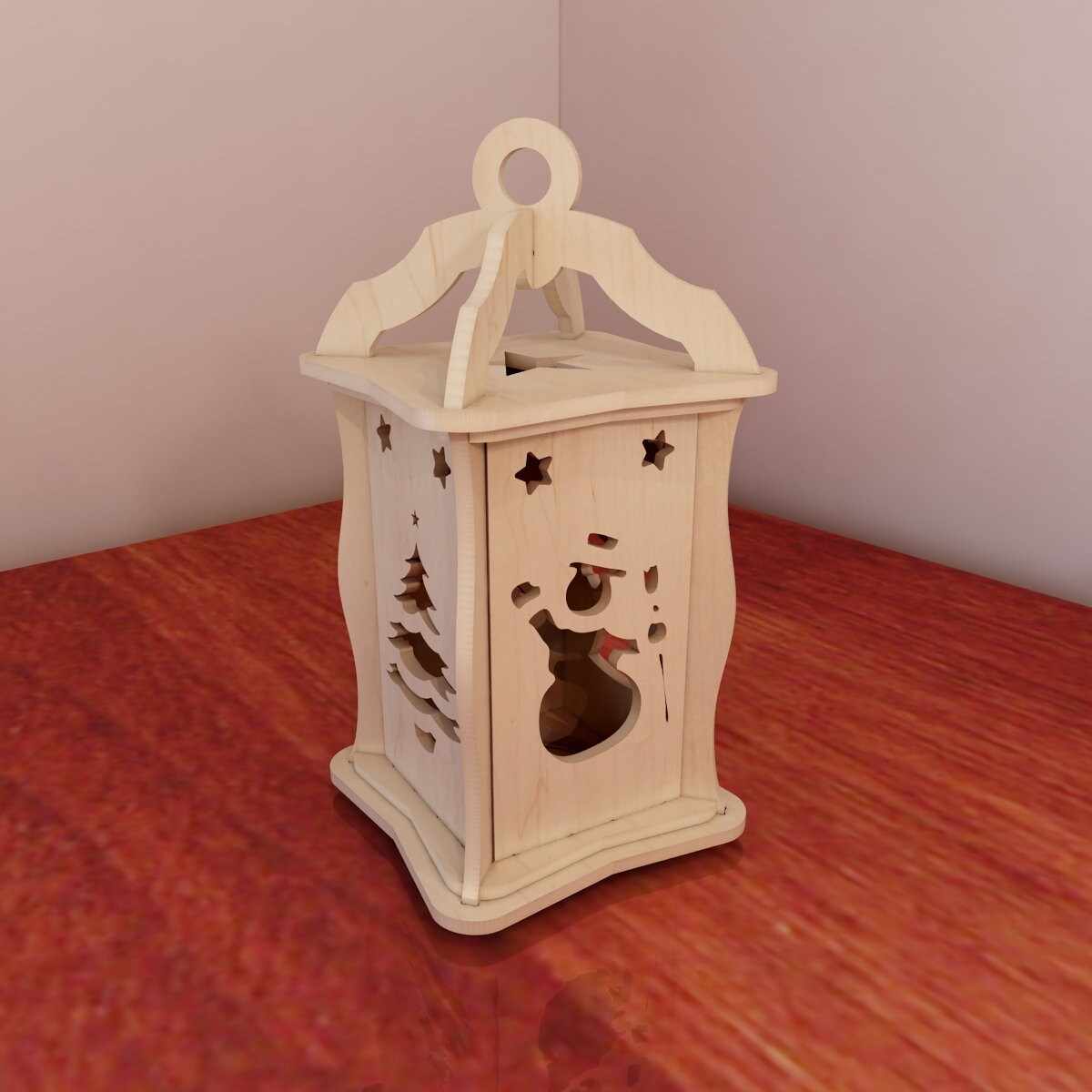 Holiday Christmas & Winter Lantern. DIY wooden lantern. Candle Etsy