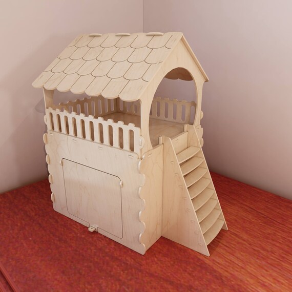Huge Cat House Plans For Cnc Router And Laser Cutting Wooden Plywood Furniture Vector Projects Patterns 4mm 5mm 6mm