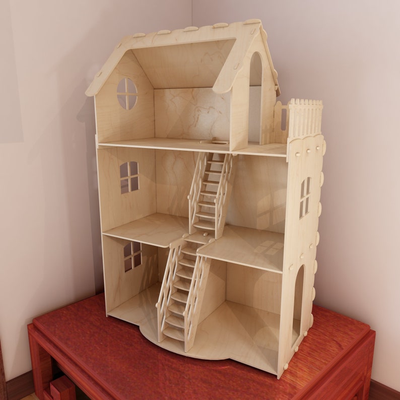 Dollhouse v3. Big plywood Doll house for Barbie. 1:6 scale ...